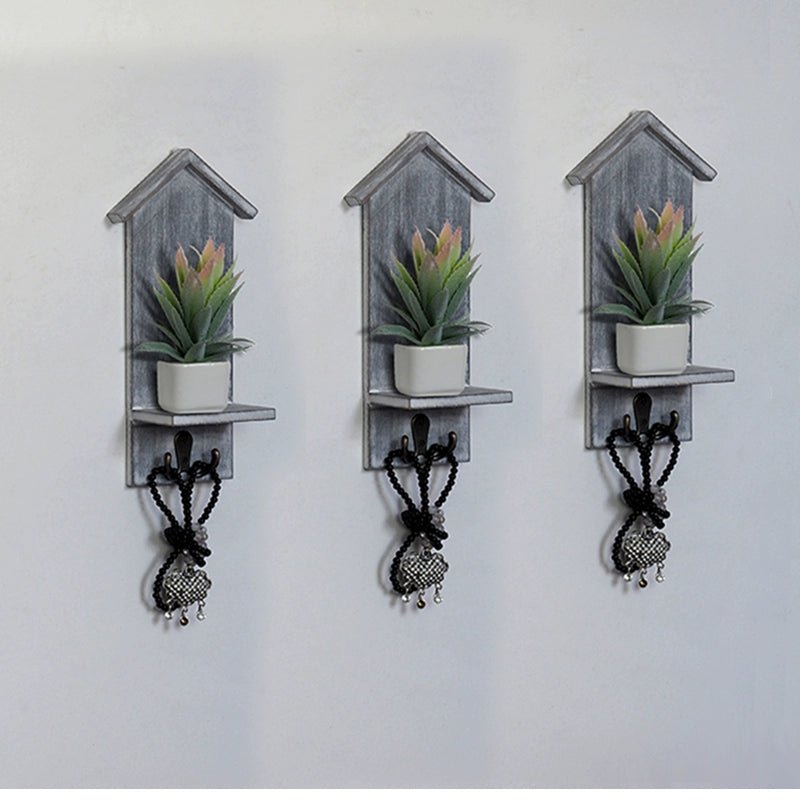 Creative Stylish Doorway Decoration Wall Storage Hook Room Succulents Key Coat Hook Organizing Rack - SOLVEYE