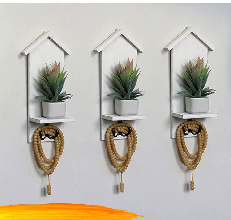 Creative Stylish Doorway Decoration Wall Storage Hook Room Succulents Key Coat Hook Organizing Rack - SOLVEYE