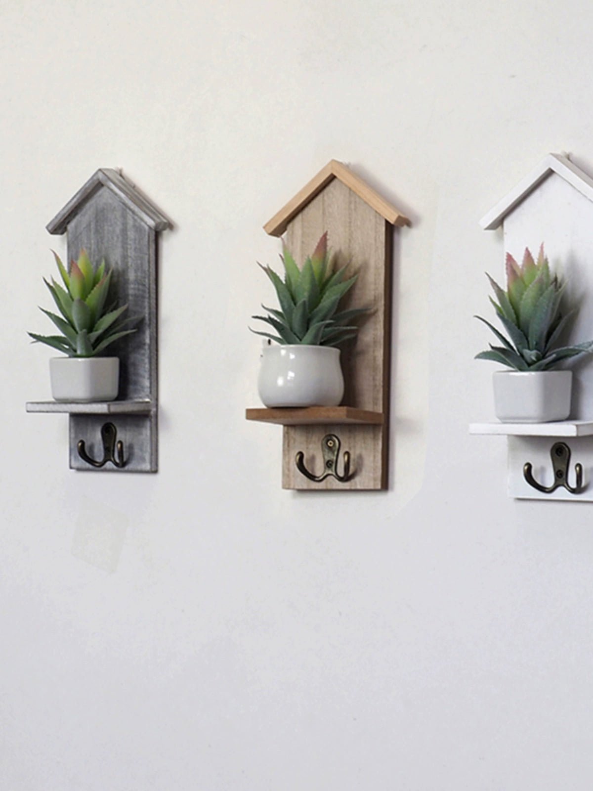 Creative Stylish Doorway Decoration Wall Storage Hook Room Succulents Key Coat Hook Organizing Rack - SOLVEYE