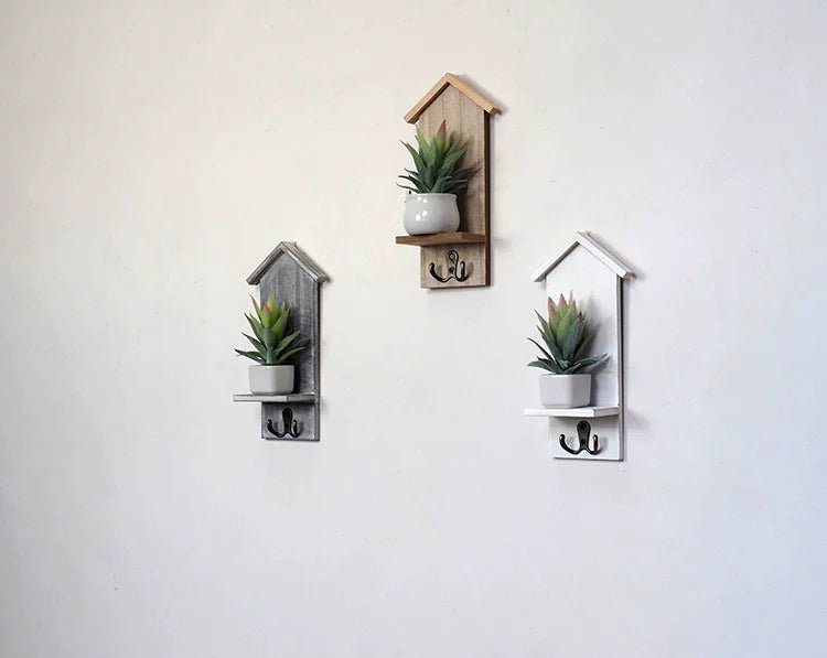 Creative Stylish Doorway Decoration Wall Storage Hook Room Succulents Key Coat Hook Organizing Rack - SOLVEYE