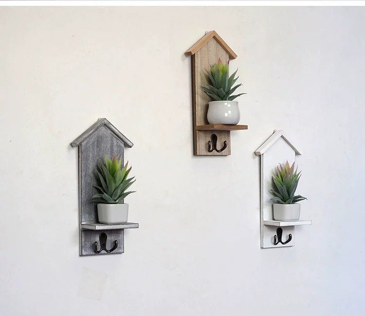 Creative Stylish Doorway Decoration Wall Storage Hook Room Succulents Key Coat Hook Organizing Rack - SOLVEYE