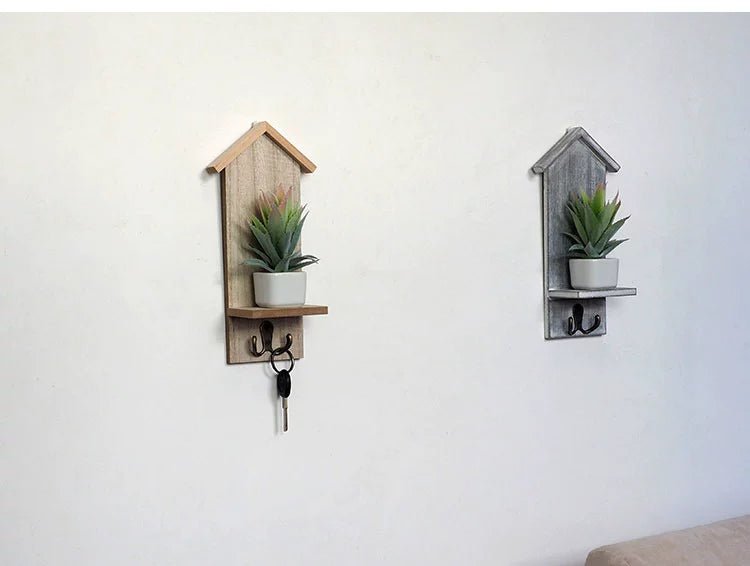 Creative Stylish Doorway Decoration Wall Storage Hook Room Succulents Key Coat Hook Organizing Rack - SOLVEYE