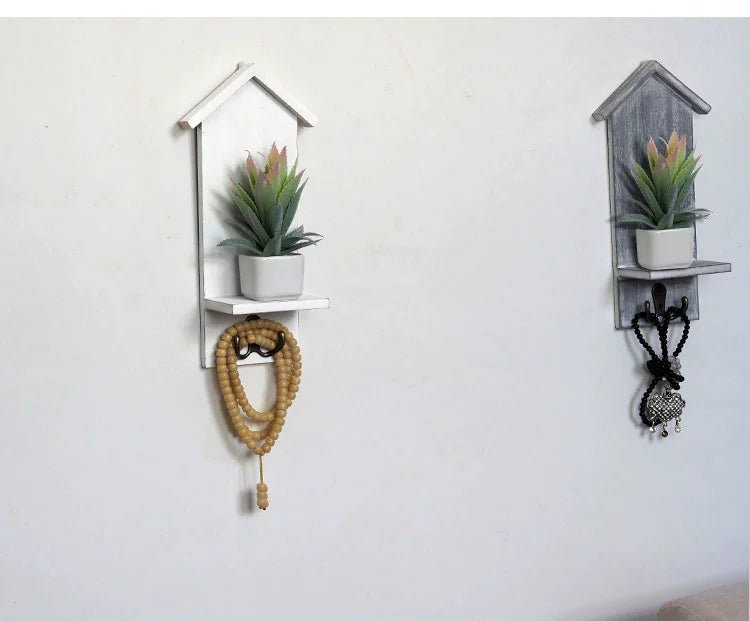 Creative Stylish Doorway Decoration Wall Storage Hook Room Succulents Key Coat Hook Organizing Rack - SOLVEYE