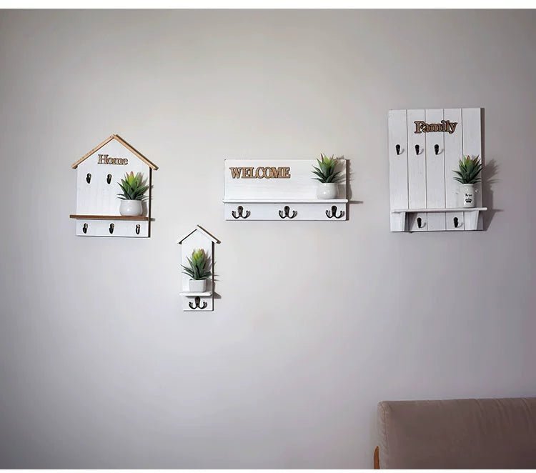 Creative Stylish Doorway Decoration Wall Storage Hook Room Succulents Key Coat Hook Organizing Rack - SOLVEYE