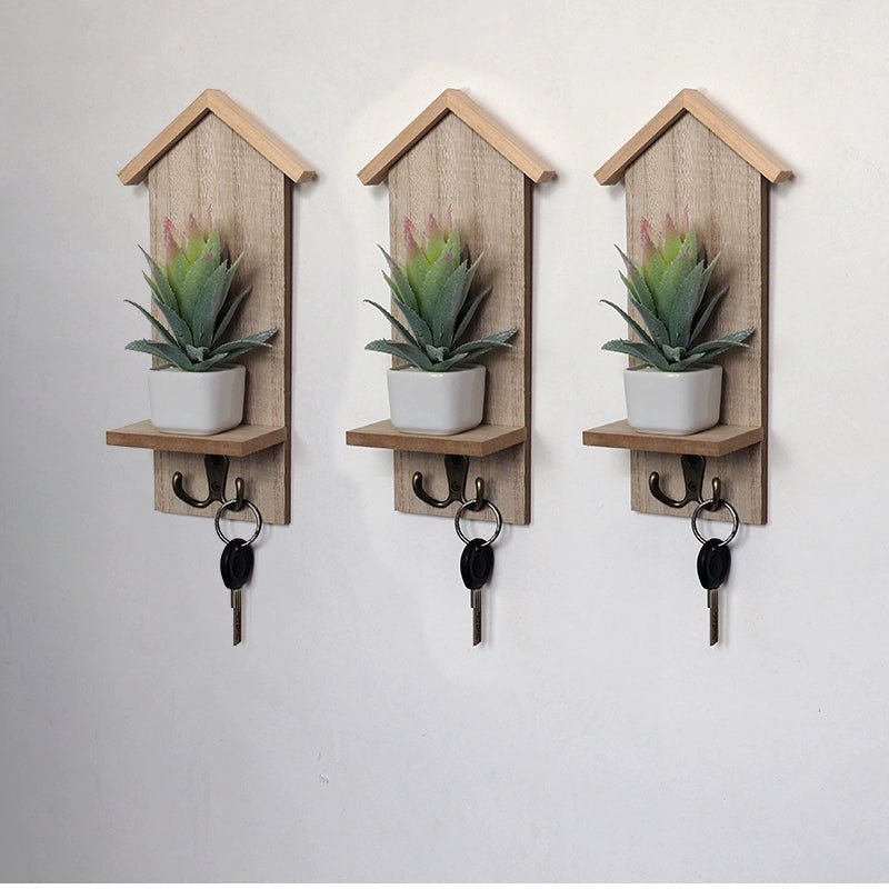 Creative Stylish Doorway Decoration Wall Storage Hook Room Succulents Key Coat Hook Organizing Rack - SOLVEYE