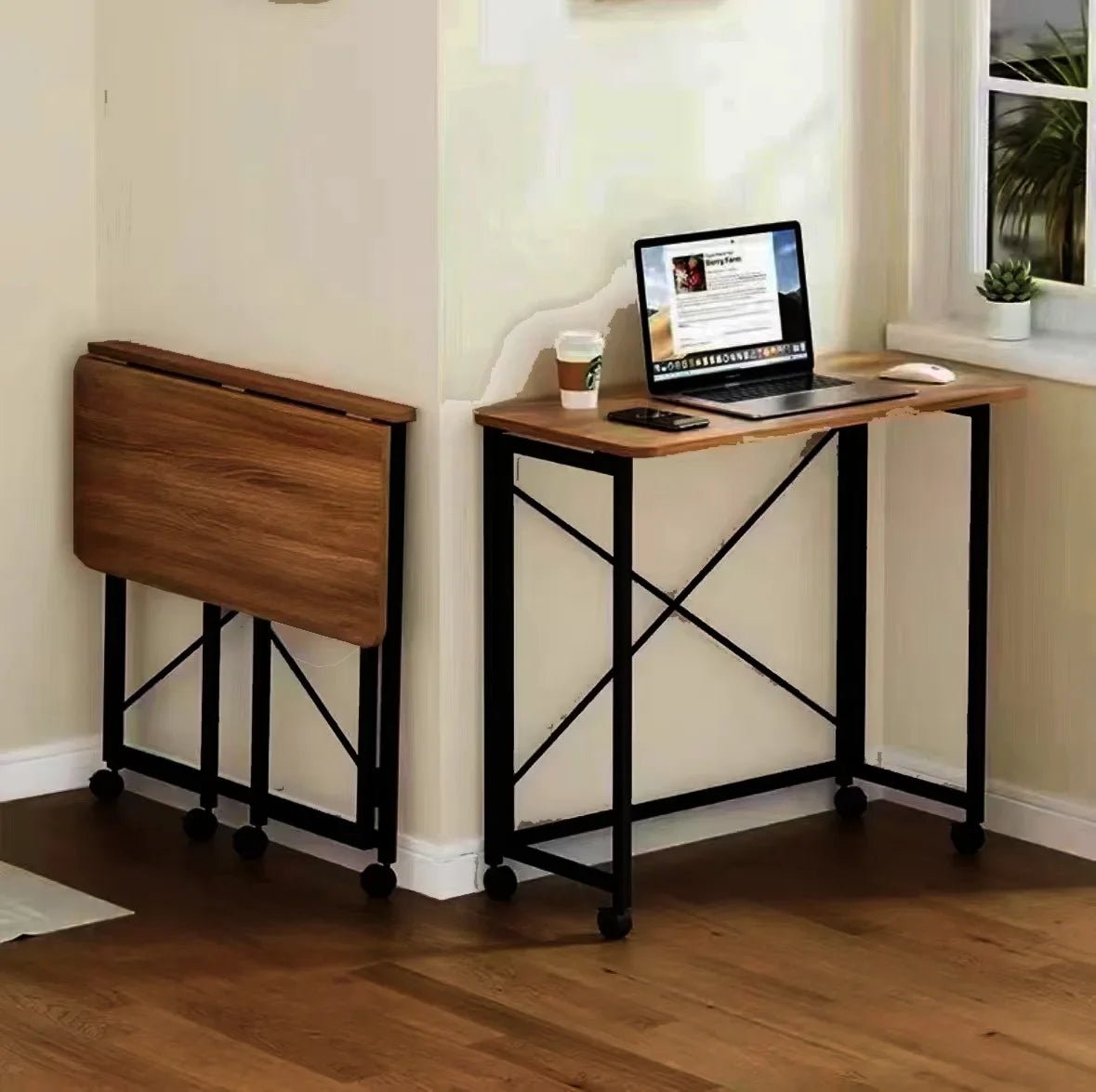 Folding desk Movable tables Household student computer desk Study table Bedroom bedside Table Writing Tables Desk - SOLVEYE