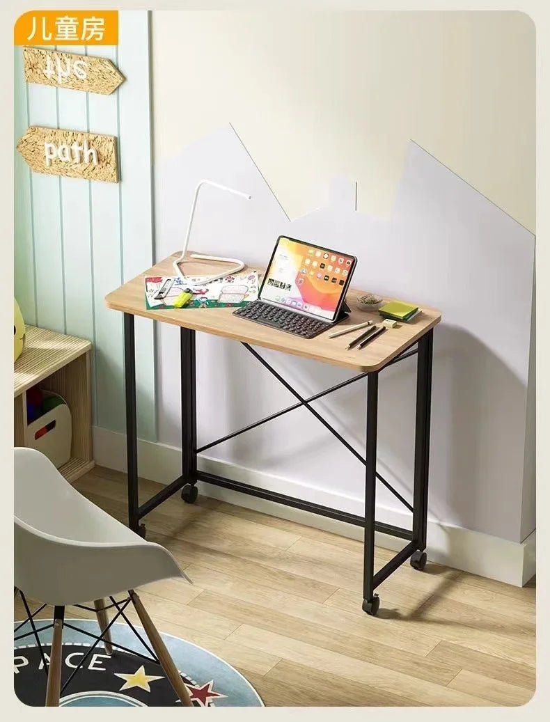 Folding desk Movable tables Household student computer desk Study table Bedroom bedside Table Writing Tables Desk - SOLVEYE