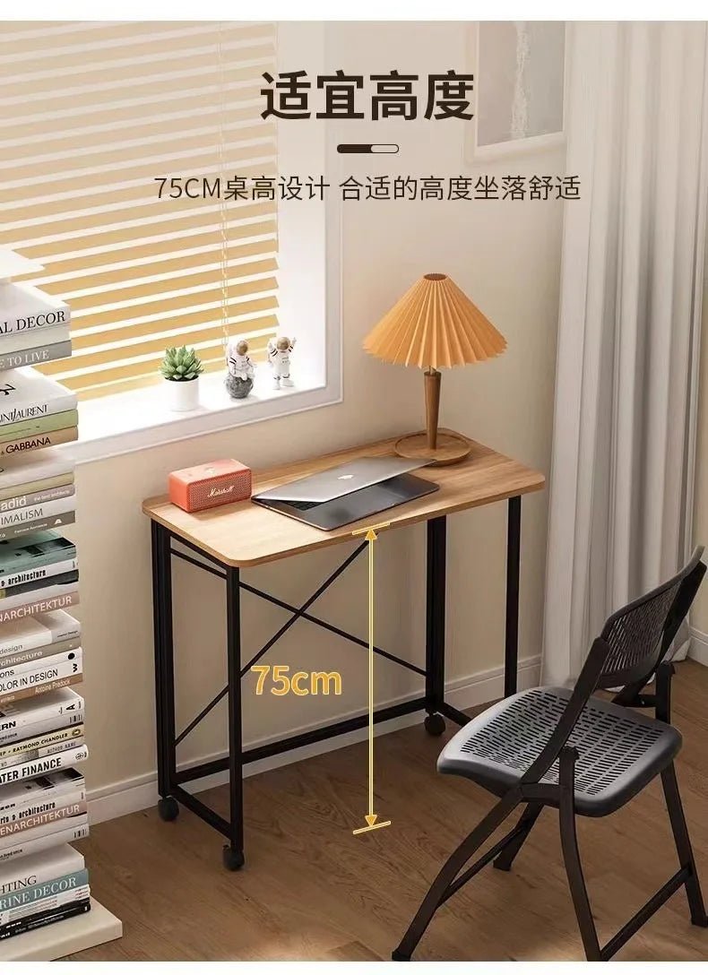 Folding desk Movable tables Household student computer desk Study table Bedroom bedside Table Writing Tables Desk - SOLVEYE