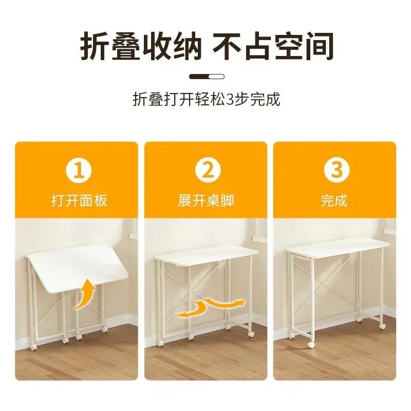 Folding desk Movable tables Household student computer desk Study table Bedroom bedside Table Writing Tables Desk - SOLVEYE