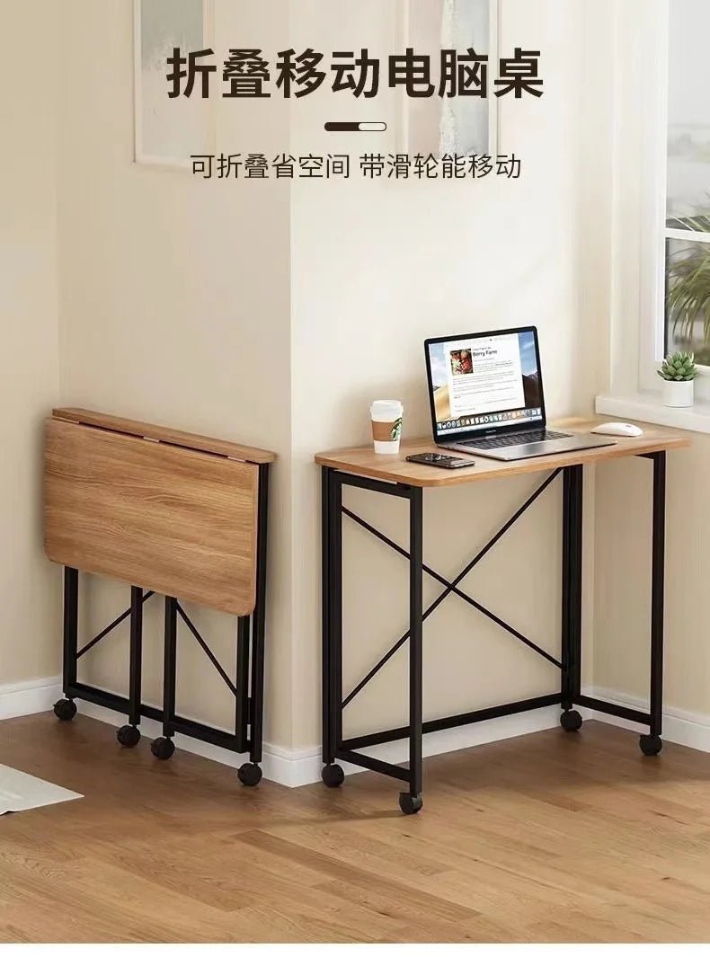 Folding desk Movable tables Household student computer desk Study table Bedroom bedside Table Writing Tables Desk - SOLVEYE