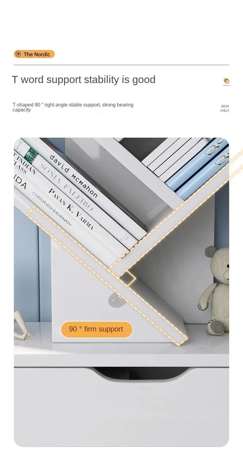 Libreros Bookcases Room Furniture Folding Iron Shelf Desk Organizer Children's Bookcases Large Frame Drawer Scaffale Book - SOLVEYE