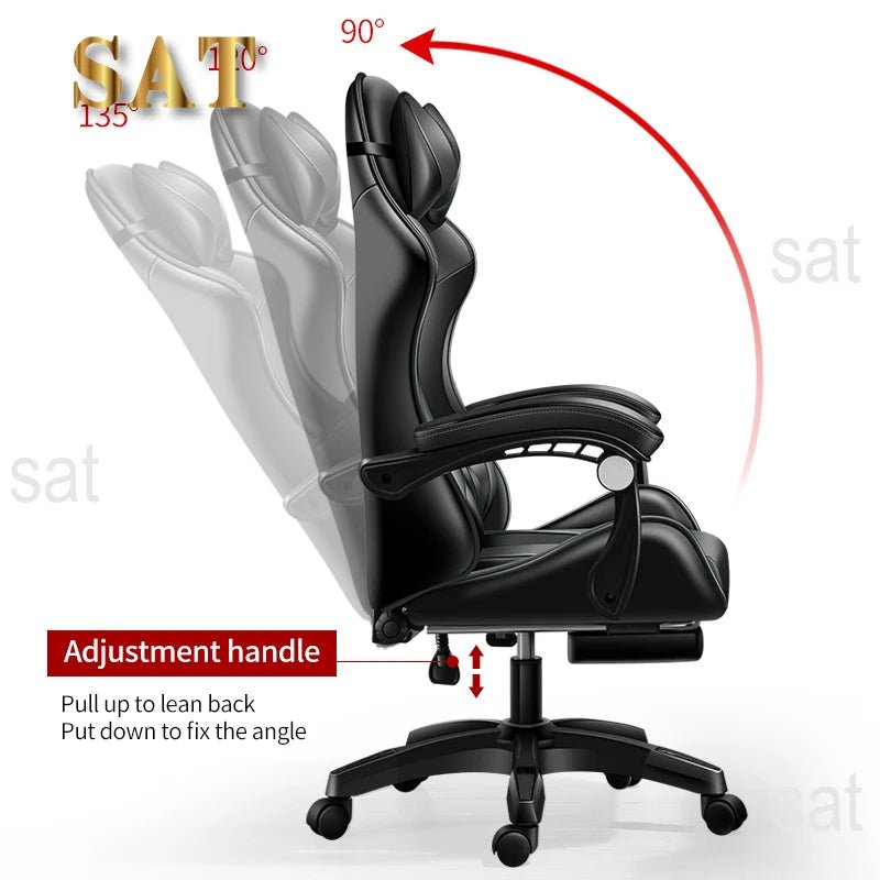 Modern PC Silla Gamer Luxury Swivel Cheap PU Leather Racing Home Computer Office Gaming Chair - SOLVEYE