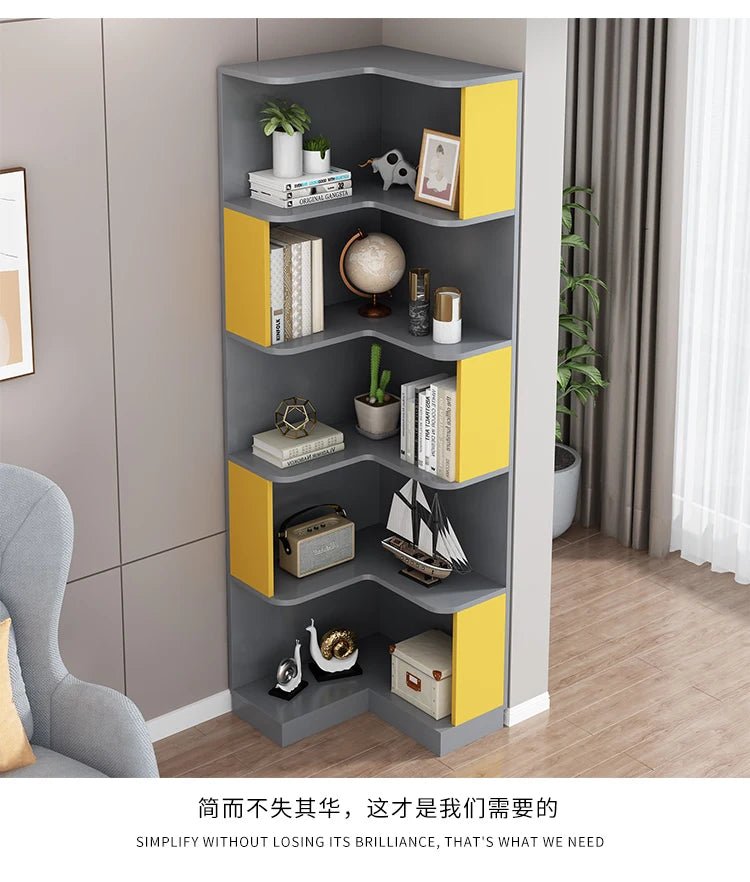 Rotating Bookcase Book Shelves Kids Bookshelf Library Modern Furniture Living Room Magazine Rack Estanteria Industrial Design - SOLVEYE