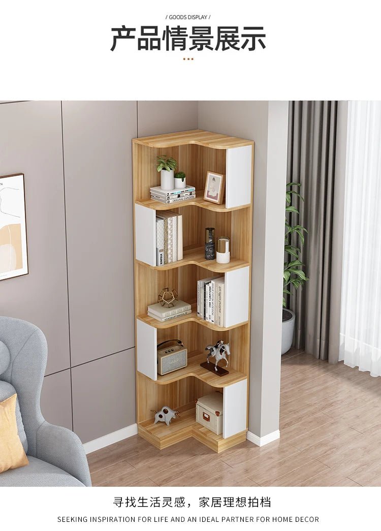 Rotating Bookcase Book Shelves Kids Bookshelf Library Modern Furniture Living Room Magazine Rack Estanteria Industrial Design - SOLVEYE