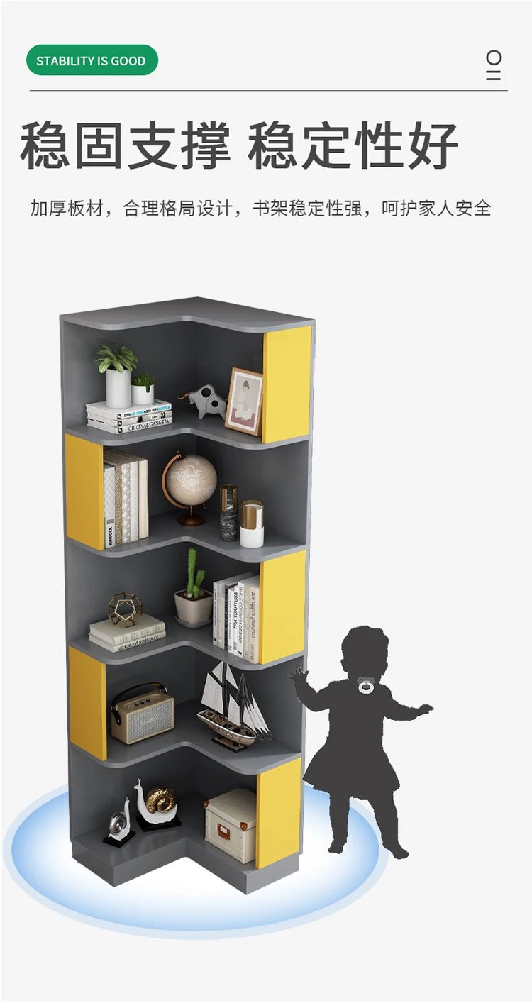 Rotating Bookcase Book Shelves Kids Bookshelf Library Modern Furniture Living Room Magazine Rack Estanteria Industrial Design - SOLVEYE