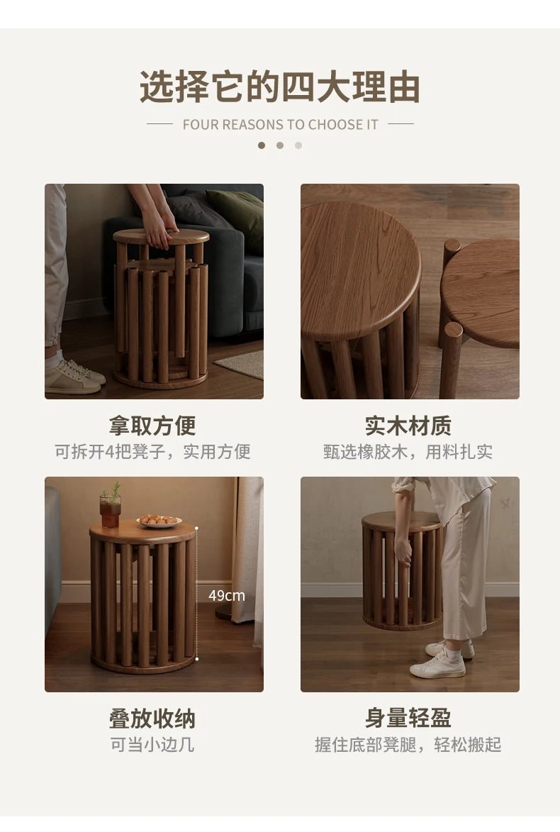 Solid Wood Stool - SOLVEYE